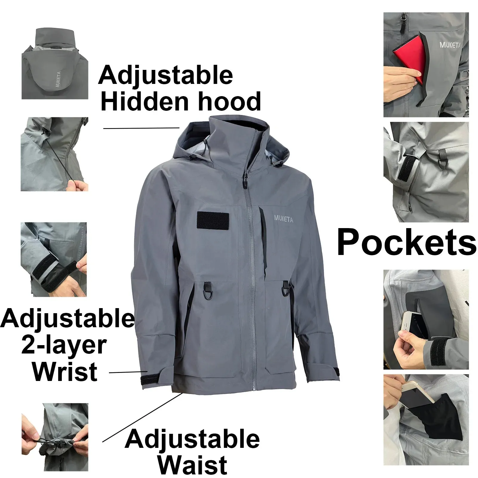 Waterproof & Breathable Fishing Rain Suit – Wading Jacket & Bib Pants Set