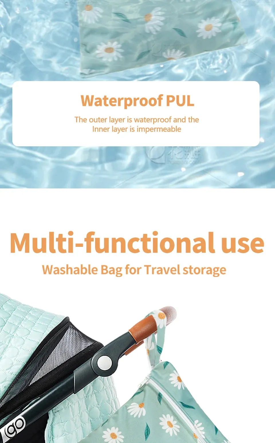 Waterproof Diaper Bag Set (3pcs)