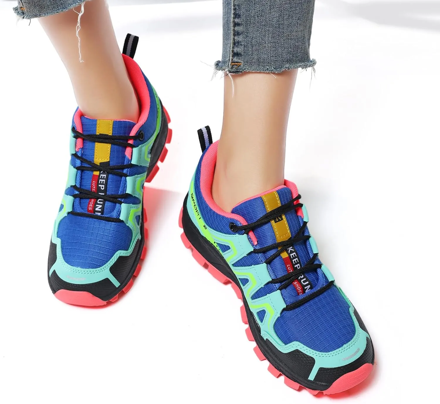 Waterproof Hiking Shoes Women Comfortable Lightweight Non-Slip Trekking Boots Fashion Walking Shoes for Women Tennis Outdoor Sneakers
