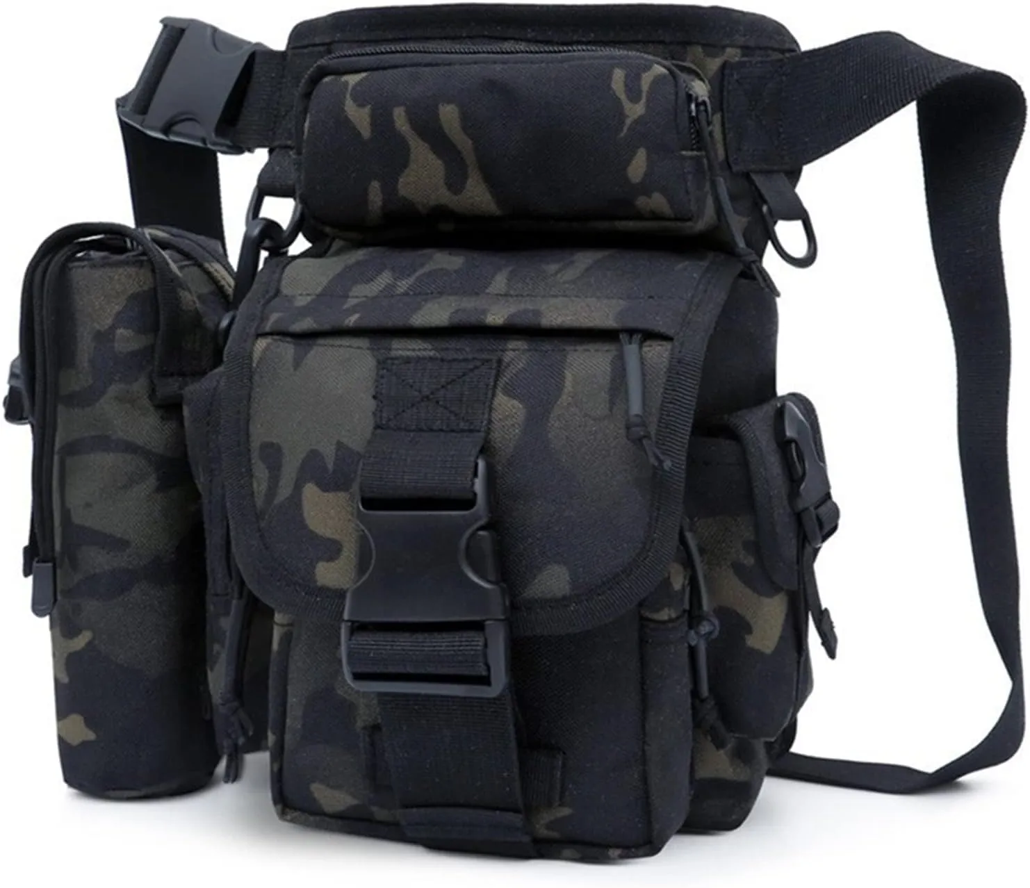 Waterproof Military Tactical Drop Leg Pouch Bag Type B Cross Over Leg Rig Outdoor Bike Cycling Hiking Thigh Bag