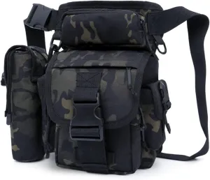 Waterproof Military Tactical Drop Leg Pouch Bag Type B Cross Over Leg Rig Outdoor Bike Cycling Hiking Thigh Bag