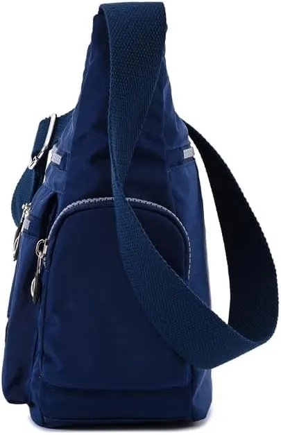 Waterproof Nylon Crossbody Bag for Women Mulit-Pockets Shoulder Bag Travel Purses and Handbag