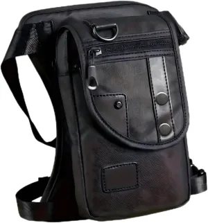 Waterproof Oxford Leg Bag for Men and Women, Motorcycle Riding Hiking Travel Multi-Function Bag, Black