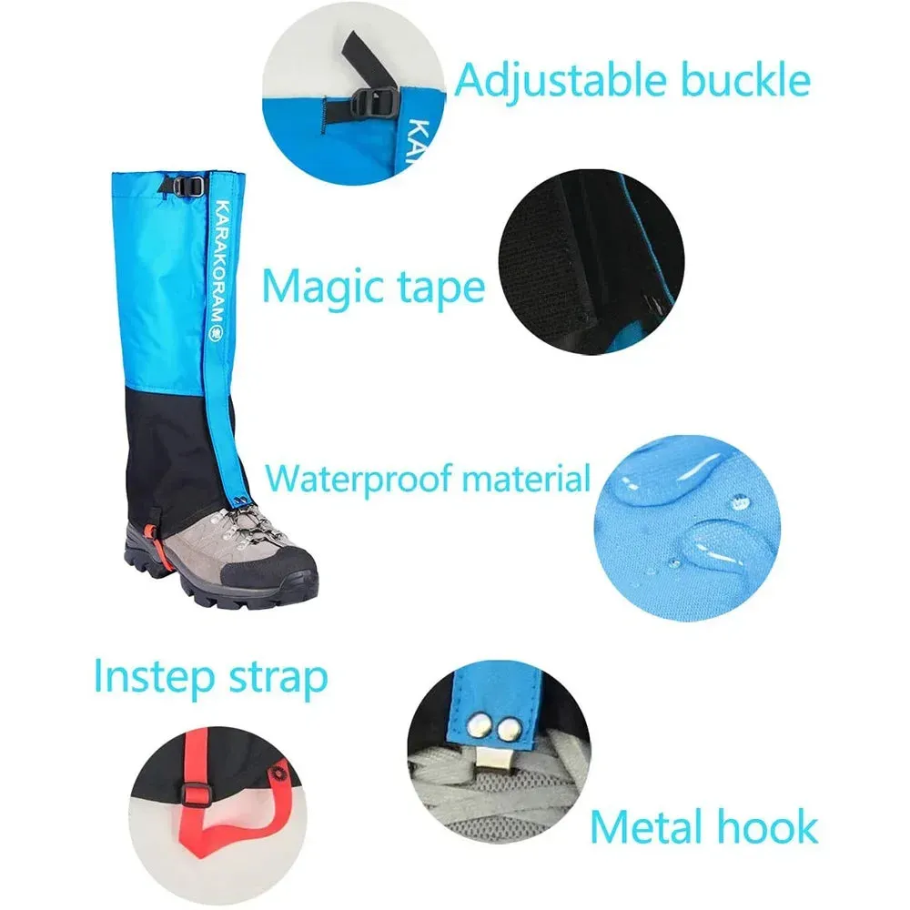 Waterproof Snow Leg Gaiters - Hiking, Camping, Climbing, and Hunting Protection