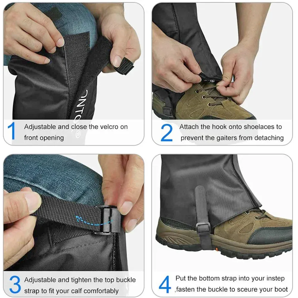 Waterproof Snow Leg Gaiters - Hiking, Camping, Climbing, and Hunting Protection
