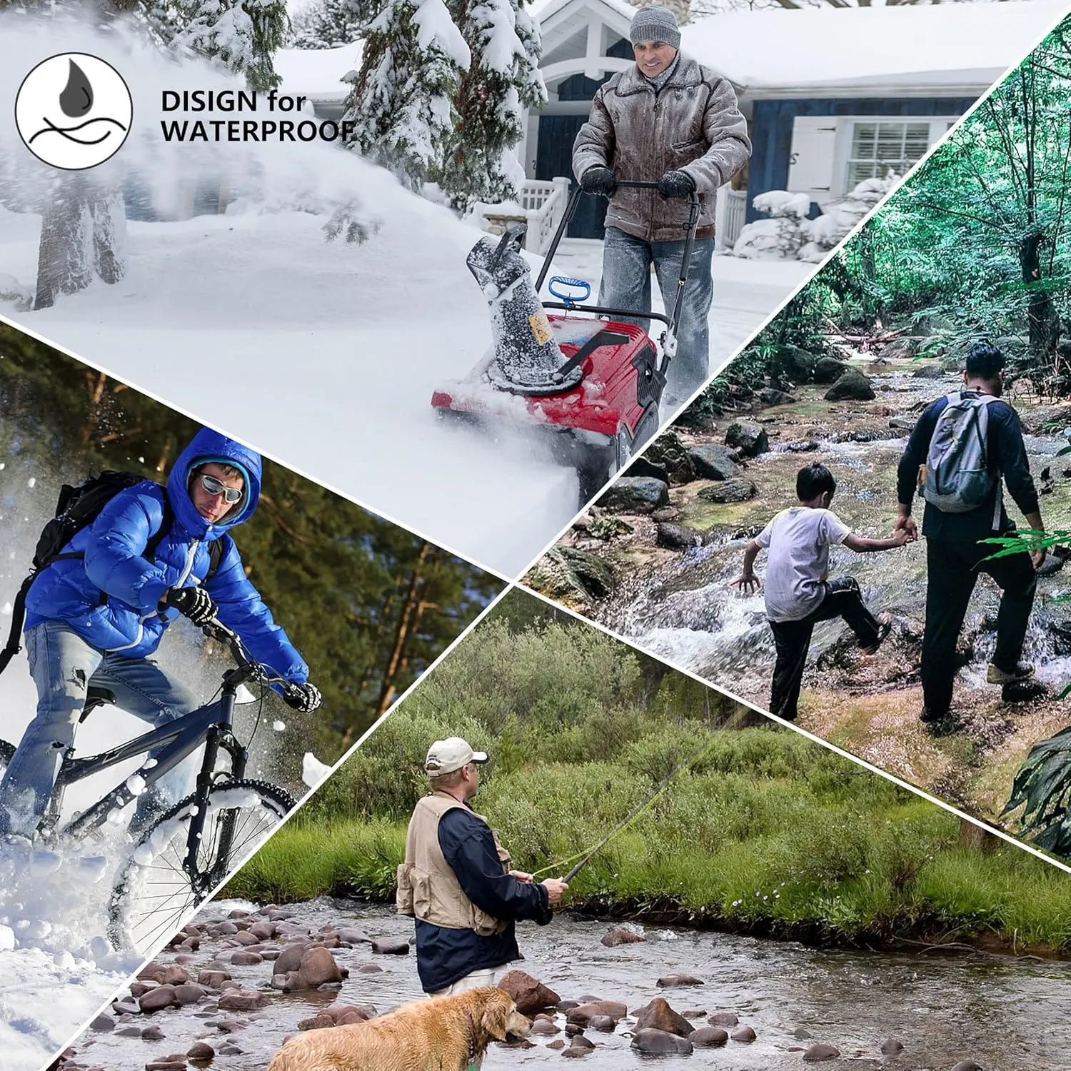 Waterproof Socks Men Women Cushion Breathable Hiking Wading Skiing Outdoor Sport Crew Socks