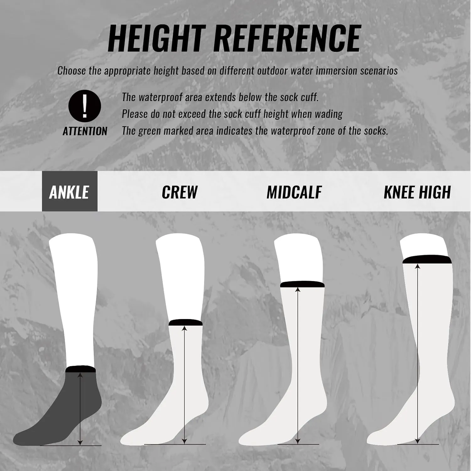 Waterproof Socks,3 Layer Windproof,Breathable,Hiking,Outdoor Activity,Unisex