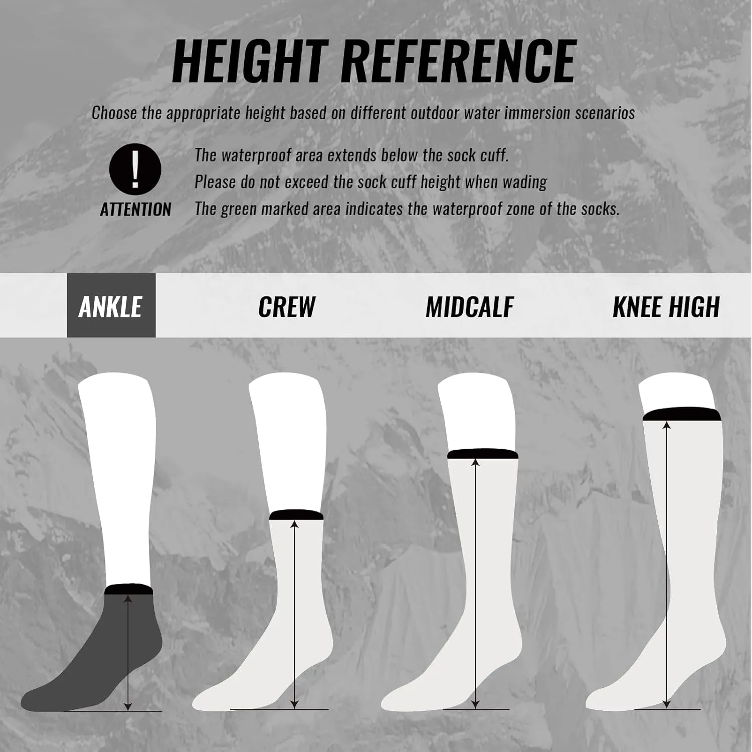 Waterproof Socks,3 Layer Windproof,Breathable,Hiking,Outdoor Activity,Unisex