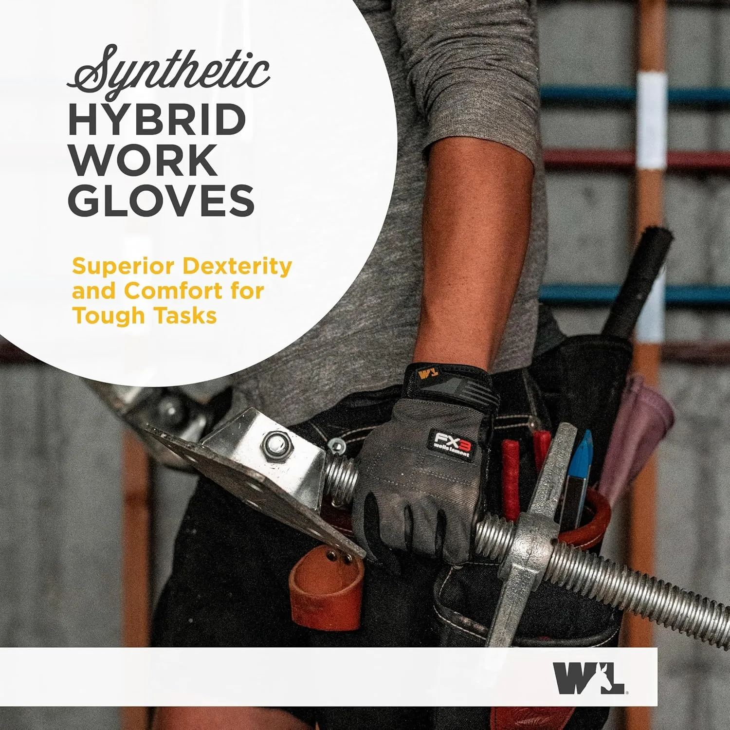 Wells Lamont Men's FX3 Extreme Dexterity All-Purpose Work Gloves, Touchscreen,Gray Extra Large 7850
