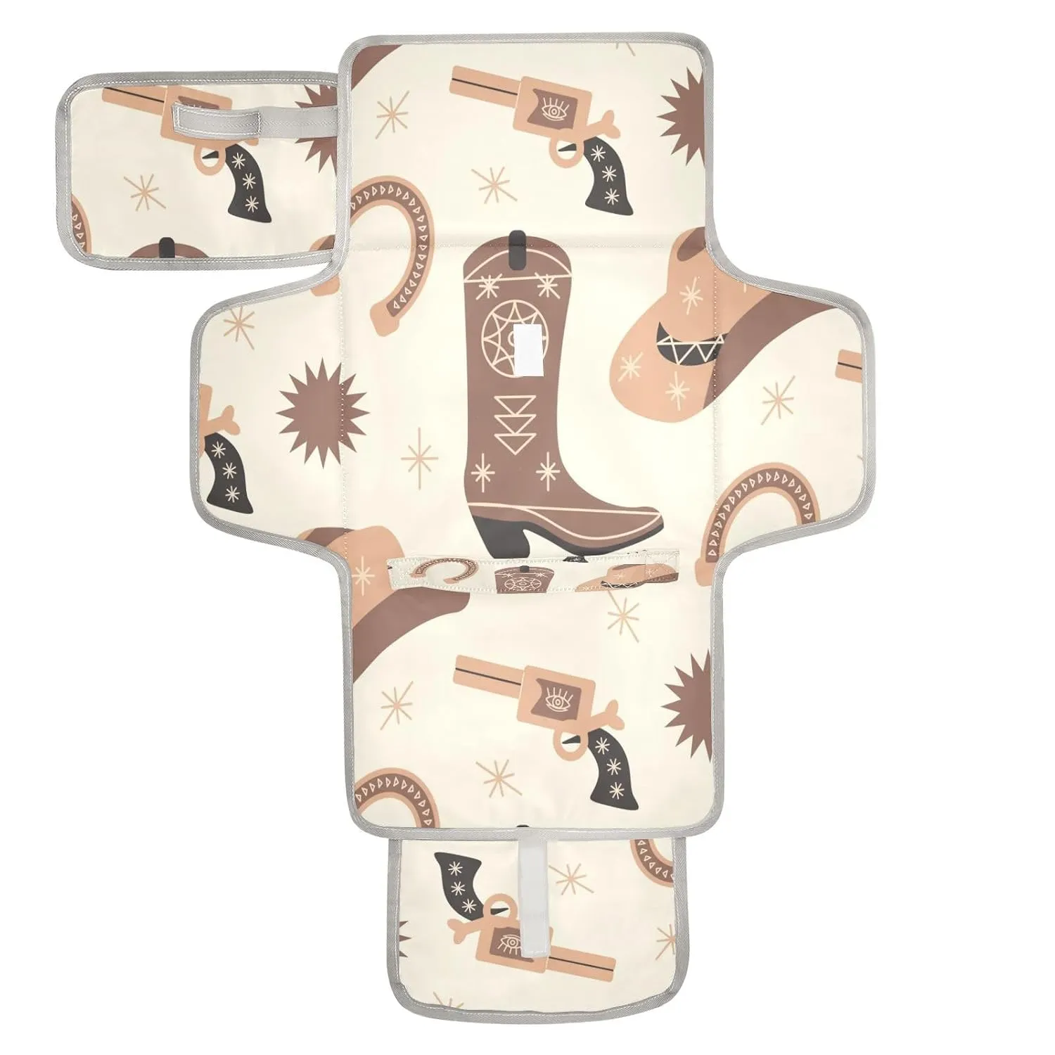 Western Pattern Boho Print Baby Portable Changing Pads America Tribal Cowboy Newborn Diaper Changing Mat Reusable Diaper Changing Station for Baby Toddlers Girls Boys Shower Gifts