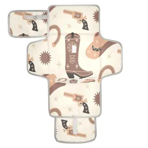 Western Pattern Boho Print Baby Portable Changing Pads America Tribal Cowboy Newborn Diaper Changing Mat Reusable Diaper Changing Station for Baby Toddlers Girls Boys Shower Gifts