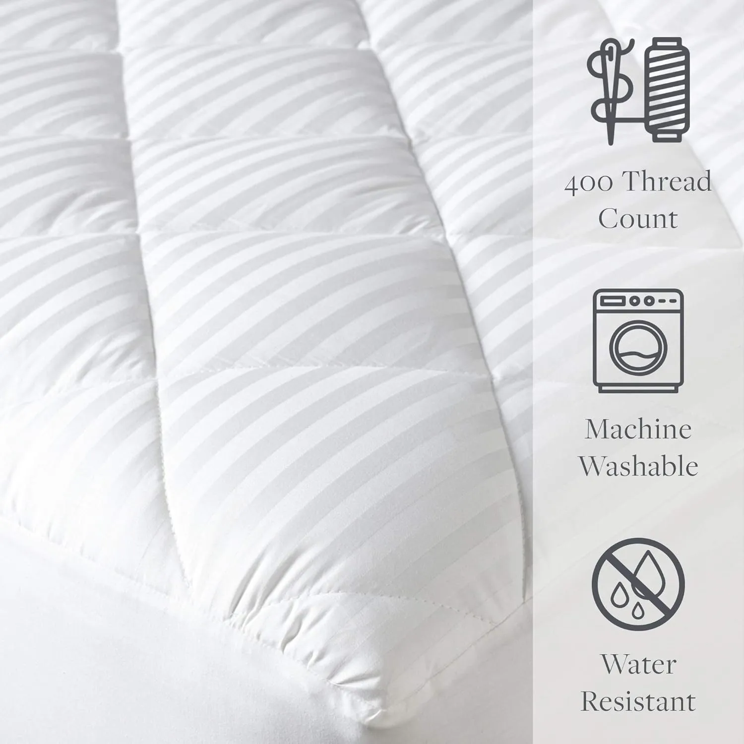 Westin Mattress Pad - Plush Quilted Mattress Topper with Deep Fitted Sides - King (78" x 80" x 18")