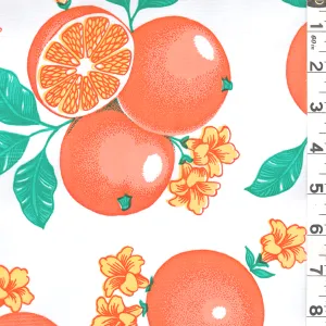 White Fruit Oilcloth Roll Fabric