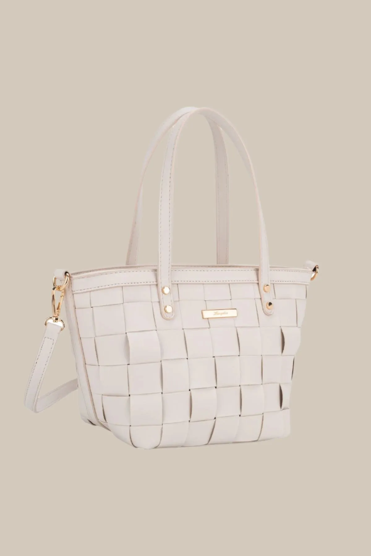 White Woven Tote Bag