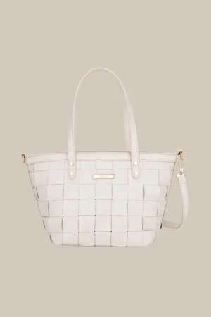 White Woven Tote Bag