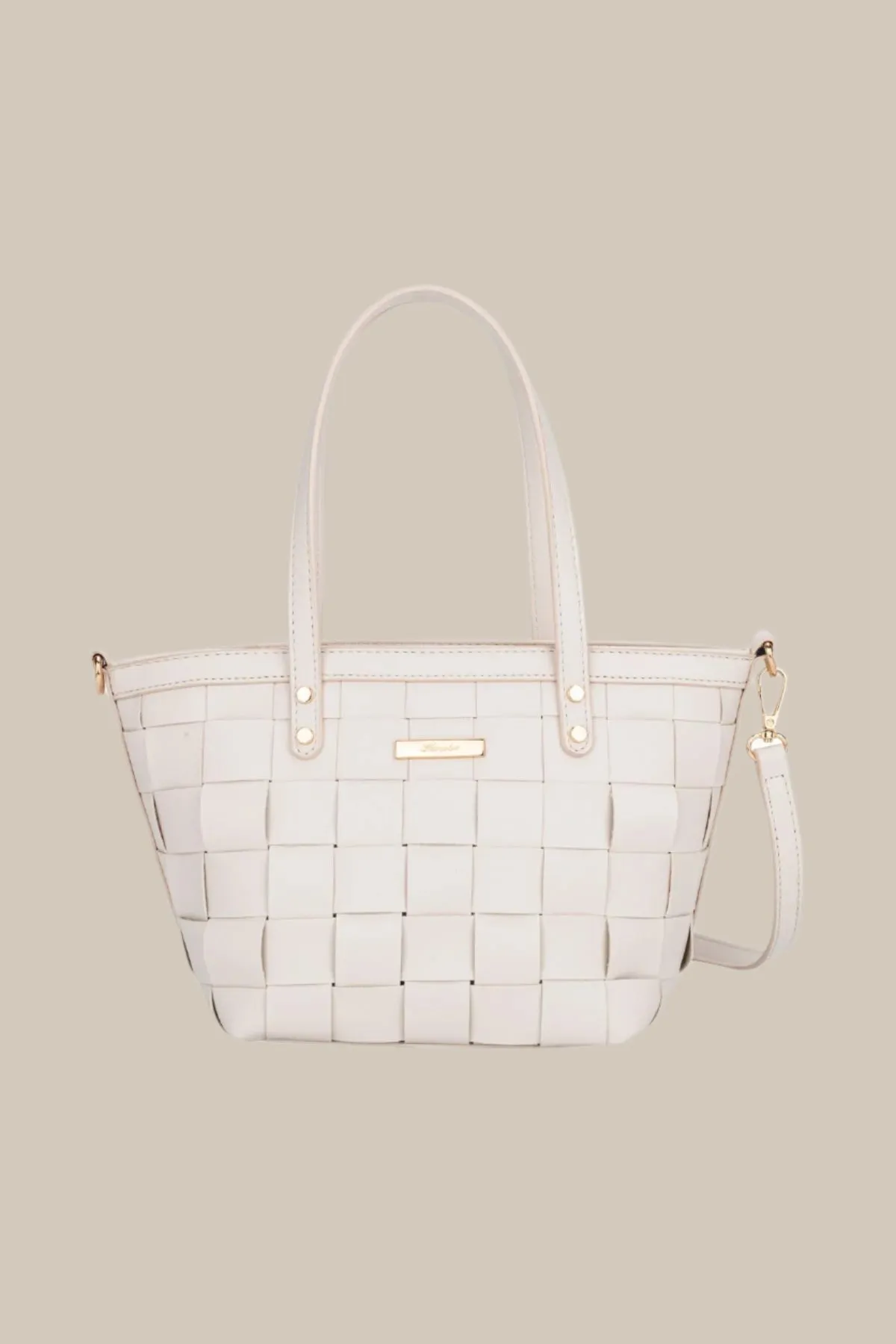 White Woven Tote Bag