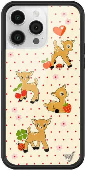 Wildflower Cases - Oh Deer, Compatible with Apple iPhone 14 Pro Max | Animals Fruit Floral Dainty Aesthetic Cute Trendy - Protective Black Bumper, 4ft Drop Test Certified, Women Owned Small Business