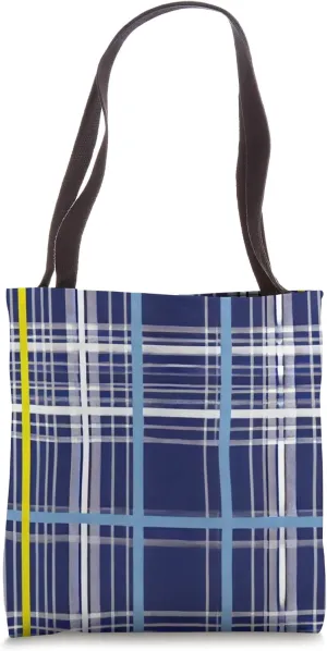 Windowpane Plaid Pattern Tote Bag