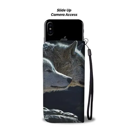 Wolf Couple Wallet Phone Case w/ RFID Blocker