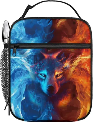 Wolf Lunch Box for All Seasons Reusable Insulated Lunch Bag 10 Inch