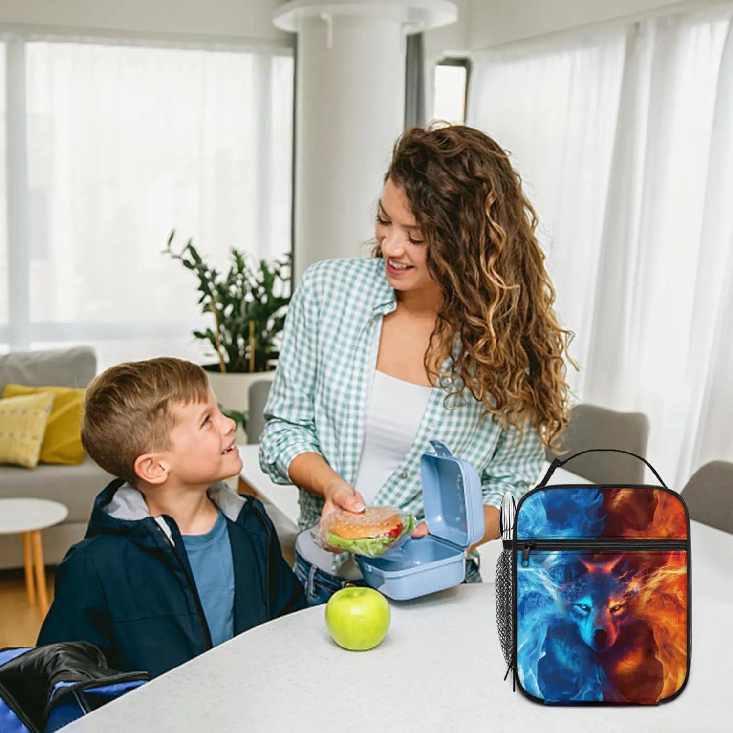 Wolf Lunch Box for All Seasons Reusable Insulated Lunch Bag 10 Inch