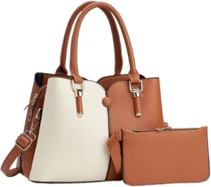 Women Hand-Held Bag Multi-Layer Large Capacity Handbag Fashion Contrast Shoulder Bags Top Handle Satchel Purse Set