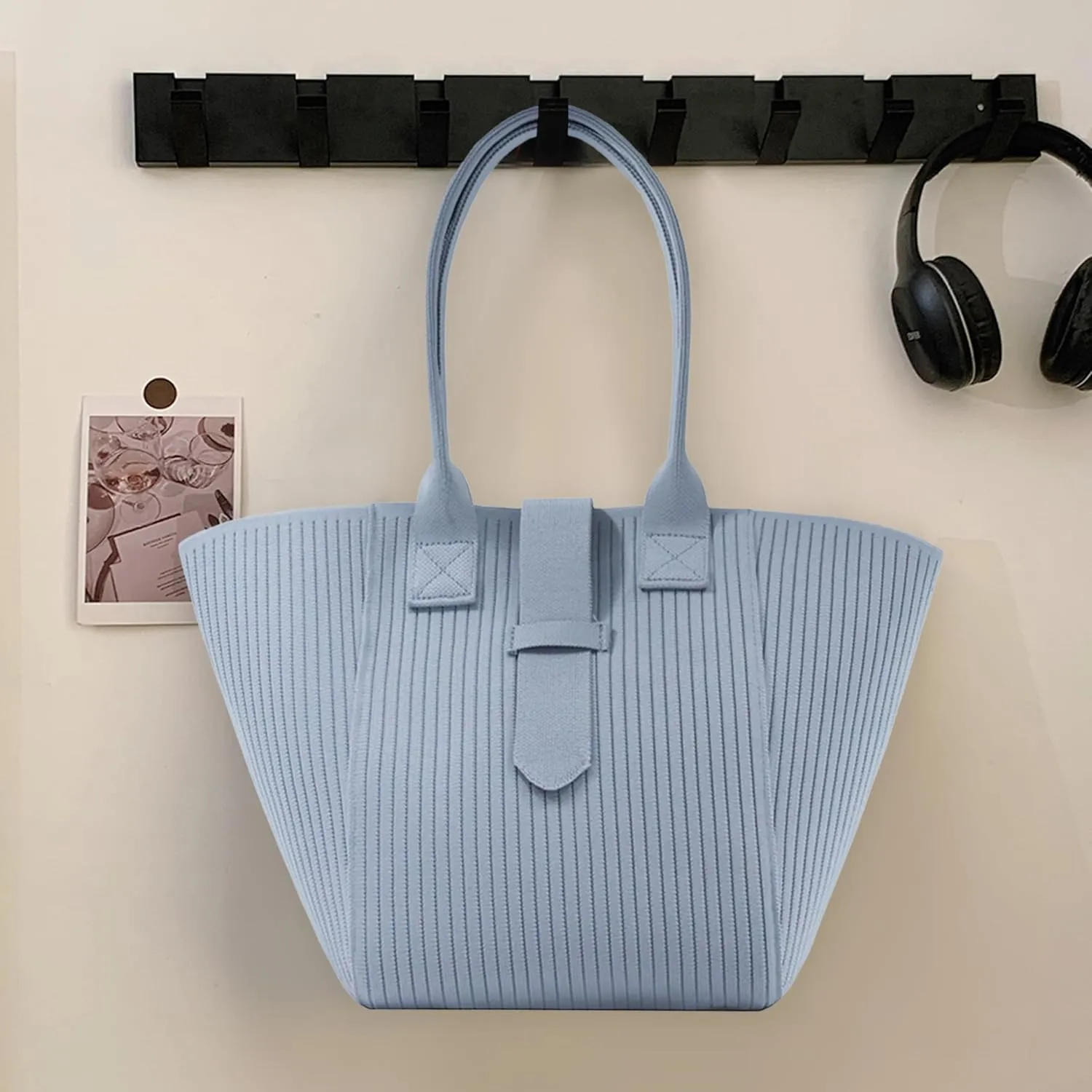 Women Tote Bag Lightweight Top Handle Bag Washable Shoulder Tote Handbag With Snap