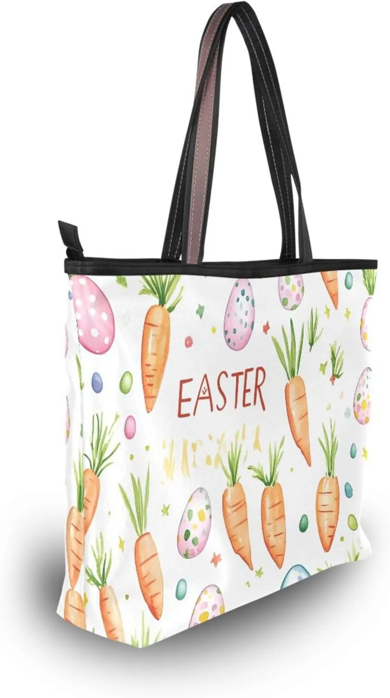 Women Tote Bags Carrot Egg Easter Top Handle Satchel Handbags Shoulder Bag for Shopping 20861220