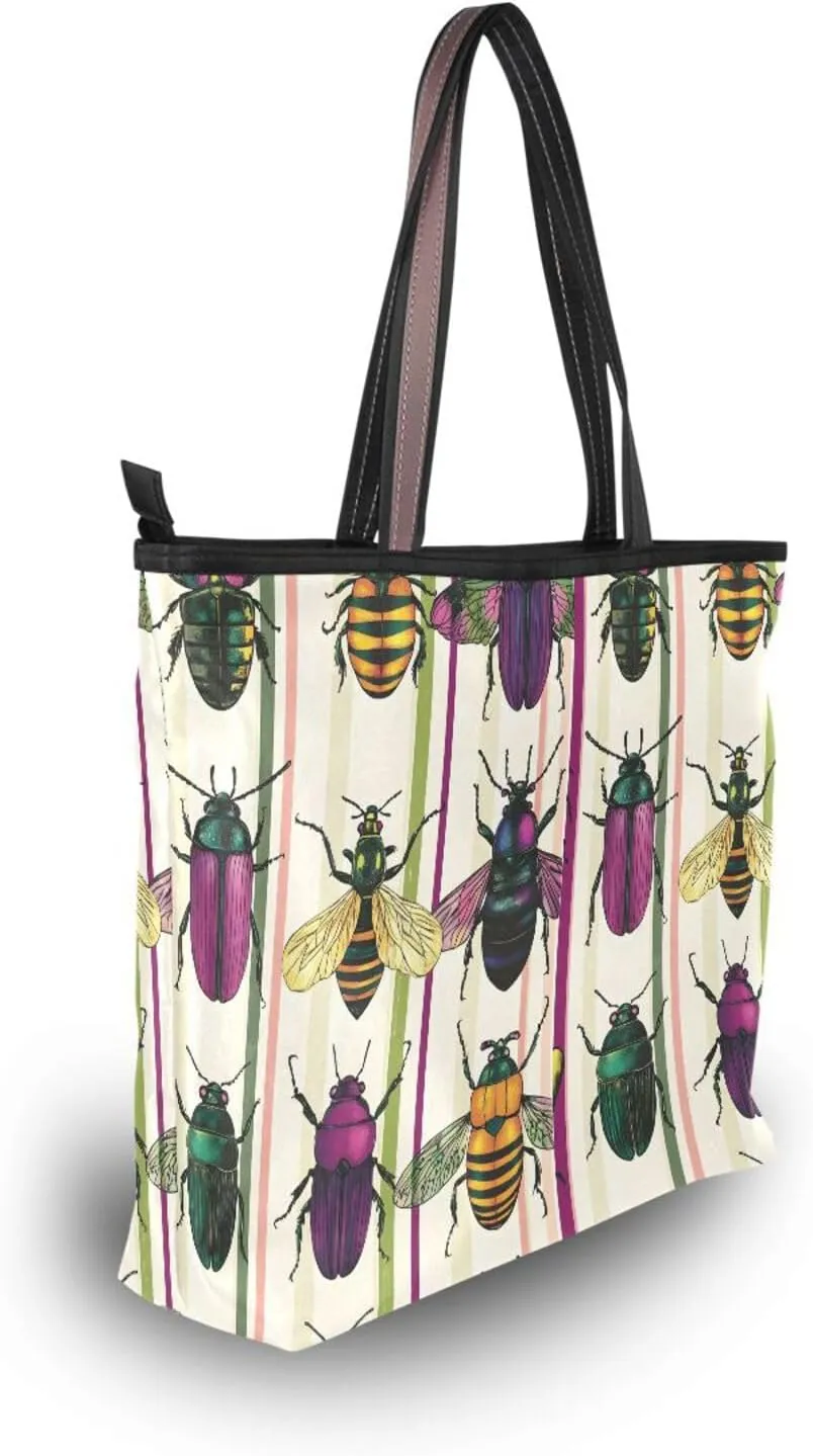 Women Tote Bags Jewel Beetle Bee Top Handle Satchel Handbags Shoulder Bag for Shopping 20860662