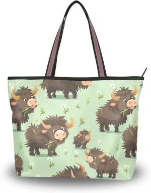 Women Tote Bags Yak Ox Top Handle Satchel Handbags Shoulder Bag for Shopping 20858081