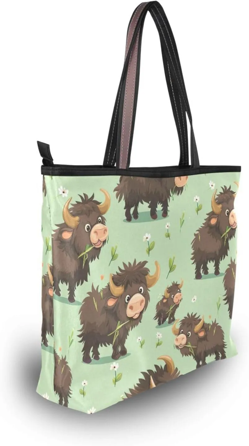Women Tote Bags Yak Ox Top Handle Satchel Handbags Shoulder Bag for Shopping 20858081