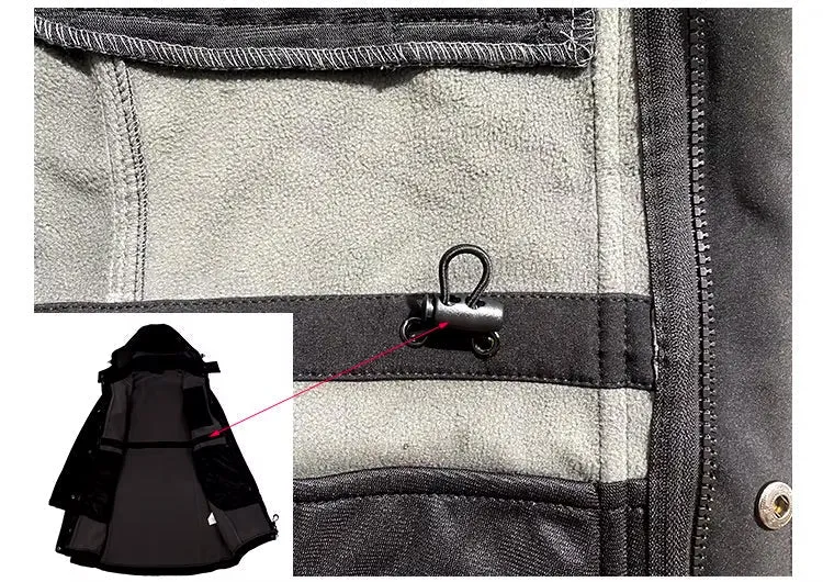 Women Waterproof long softshell outdoor hiking jacket with polar fleece lining