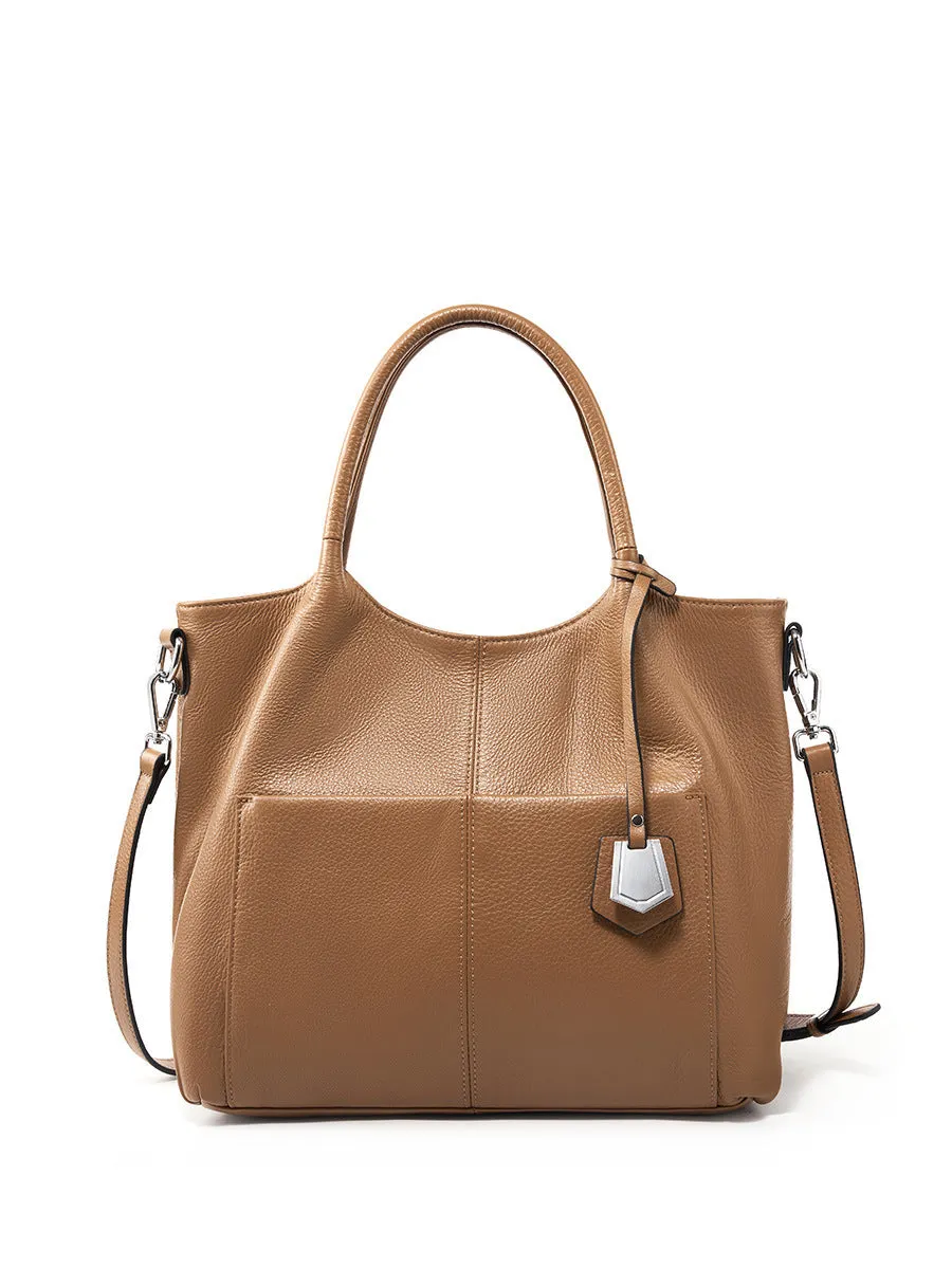 Women's One Shoulder Handbag Vintage Large Capacity Tote Leather Crossbody Bag