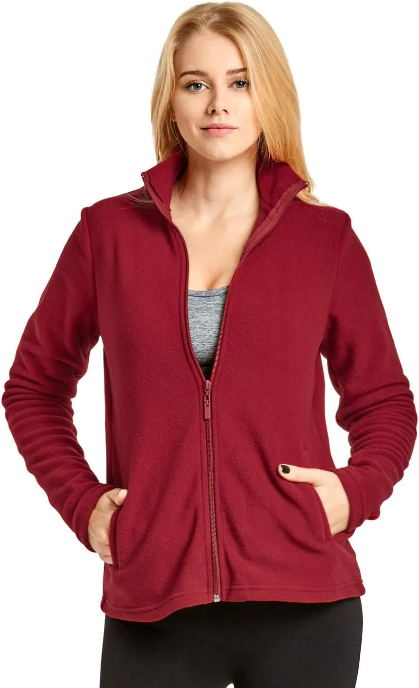 Women's Polar Fleece Full Zip Up Winter Jacket