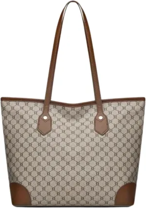 Women's Vintage Pattern Tote Bag - Large Capacity Stylish Shoulder Bag for Work