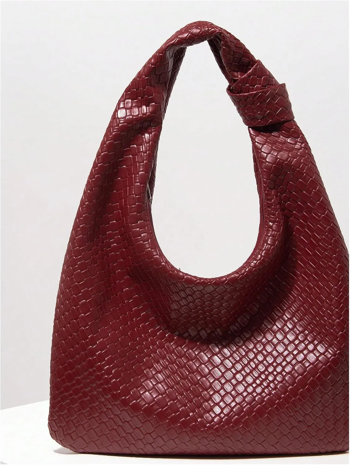 Women's Vintage Weave Tote Handbags Knot Top Handle Underarm Shoulder Bags Purse