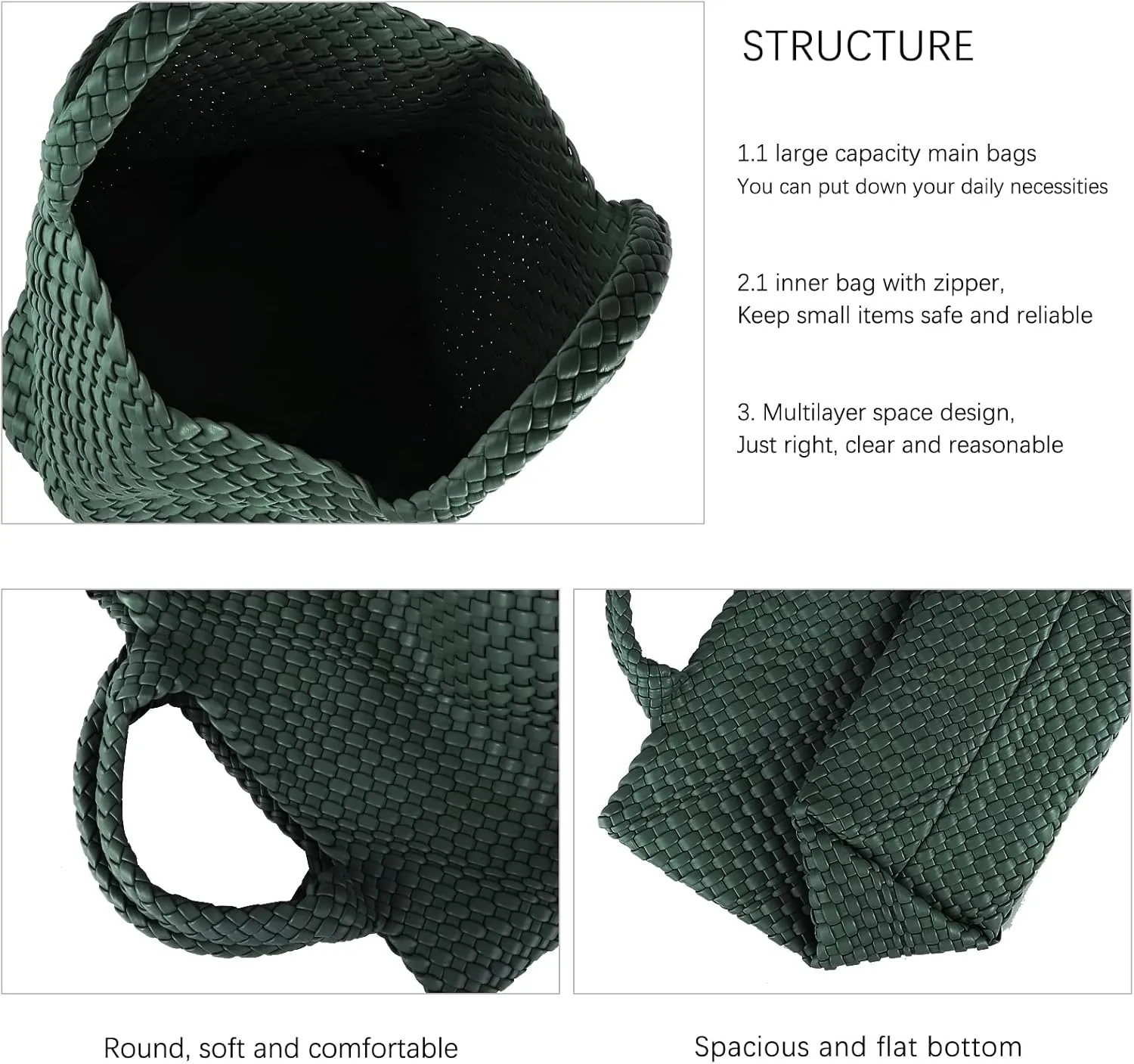 Woven Beach Tote Bag, Women Macaron Soft Leather Weave Handbag with Purse Top-handle Handbag for Work Travel