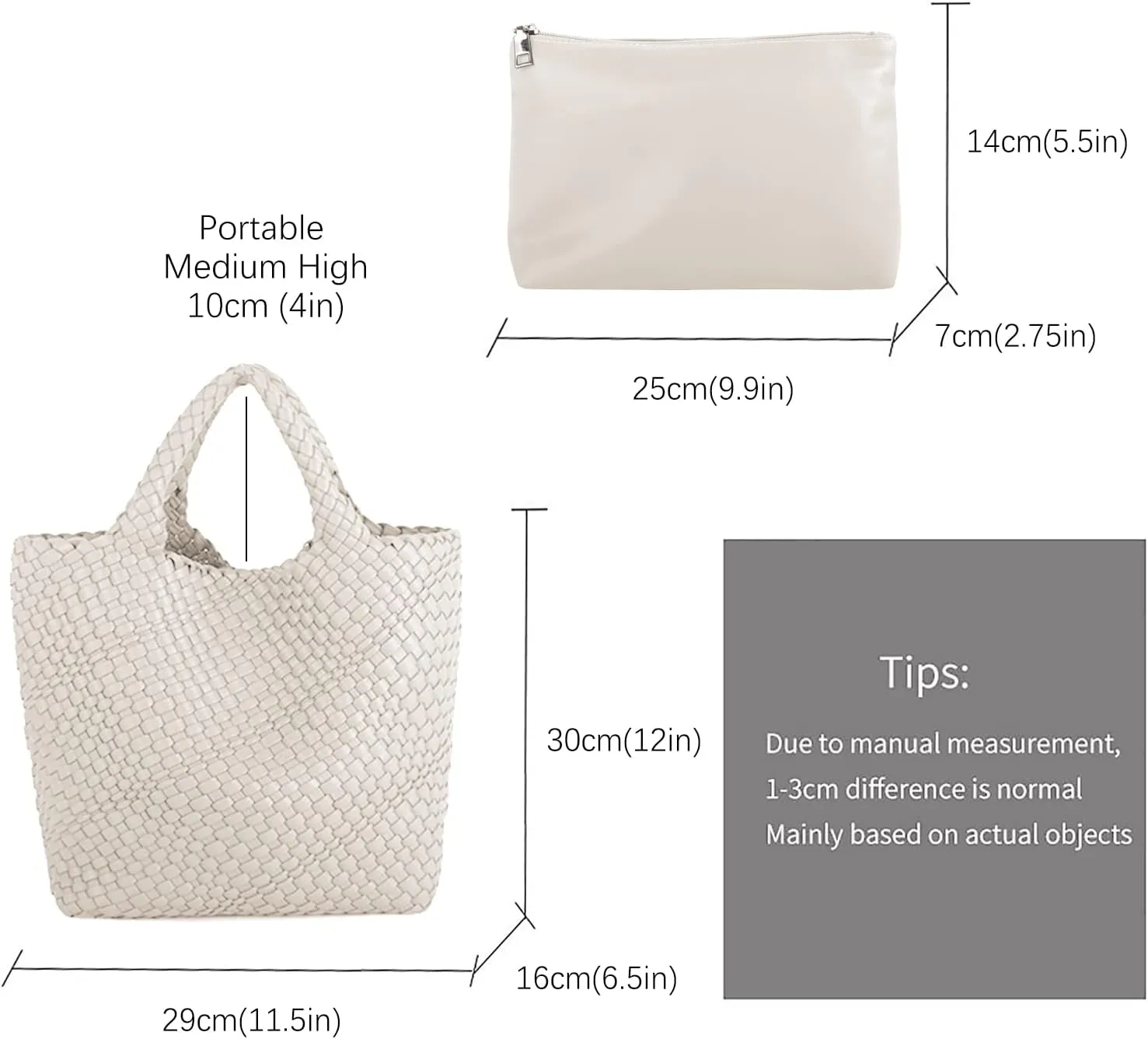 Woven Beach Tote Bag, Women Macaron Soft Leather Weave Handbag with Purse Top-handle Handbag for Work Travel