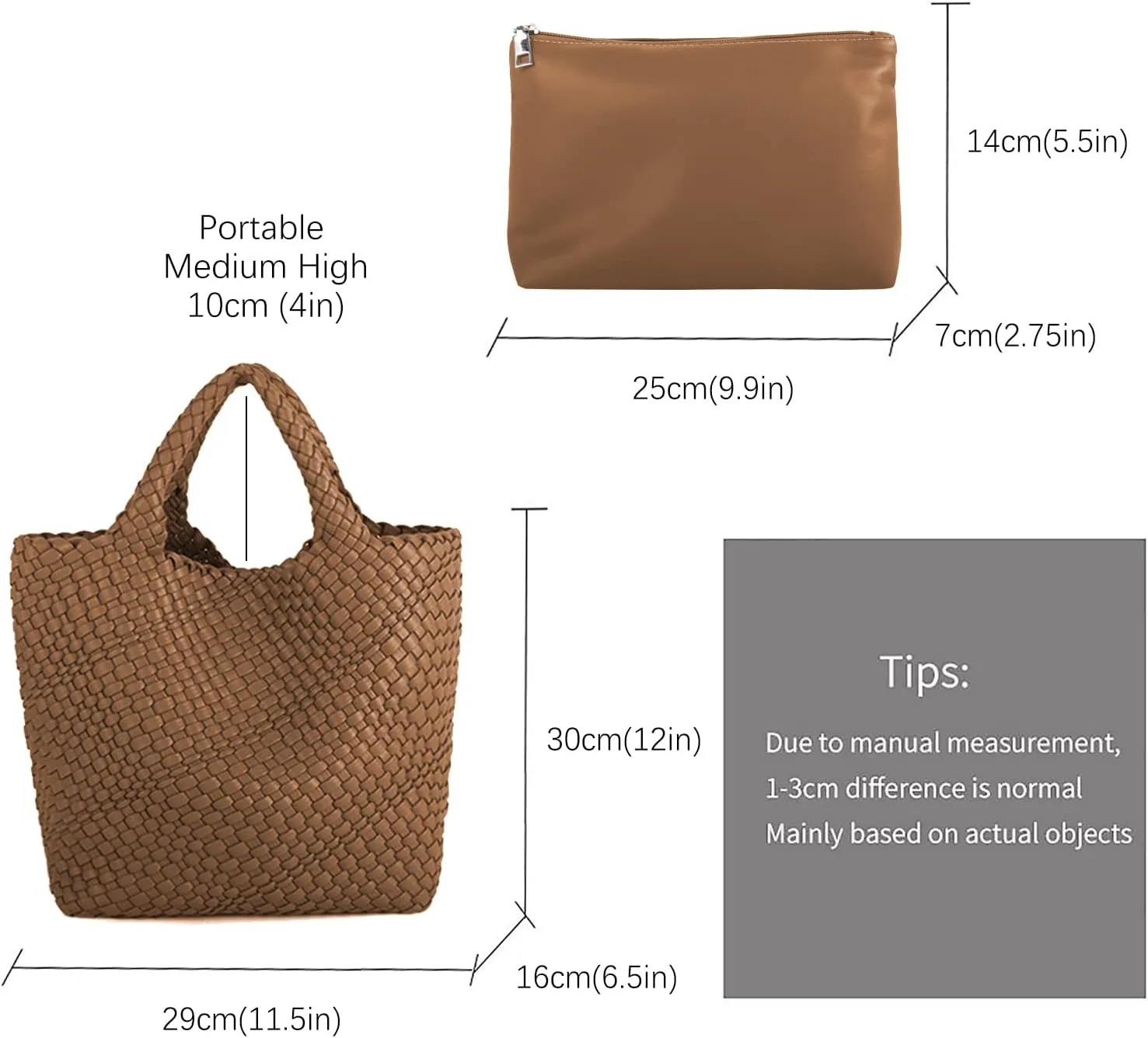 Woven Beach Tote Bag, Women Macaron Soft Leather Weave Handbag with Purse Top-handle Handbag for Work Travel