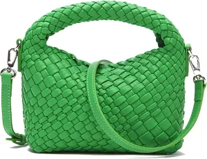 Woven Purse For Women, Small Crossbody Tote Bag with Detachable Shoulder Strap, Girls Top Handle Handbag