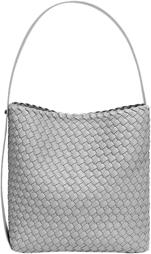 Woven Purses for Women PU Leather Shoulder Bag Chic Hobo Bag for Work Prom Cocktail Travel