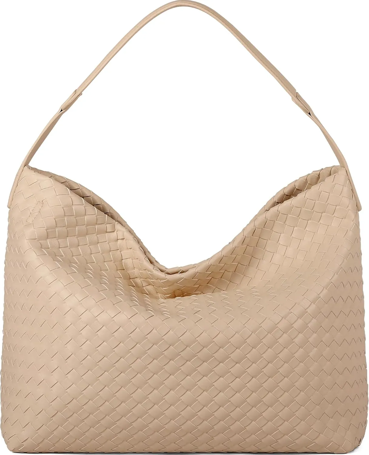 Woven Tote Bag for Women, Lightweight Vegan Leather Crossbody Purse Large shoulder handbag for Travel, Work