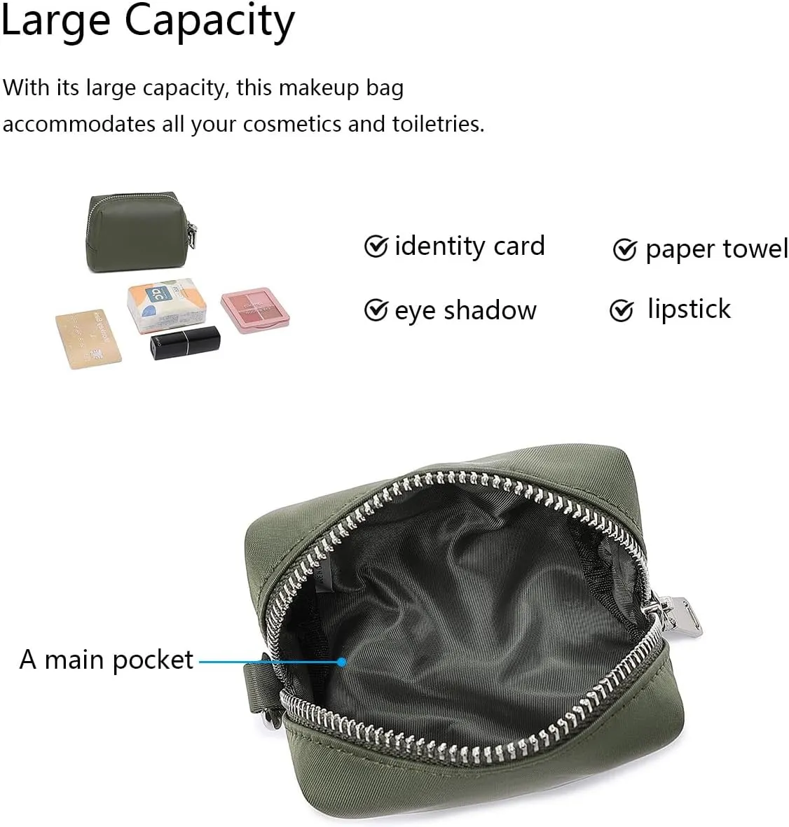 Wristband Bag for Women's Makeup nylon Small Wristlet Pouch Lightweight Stylish Convenient Storage Solution