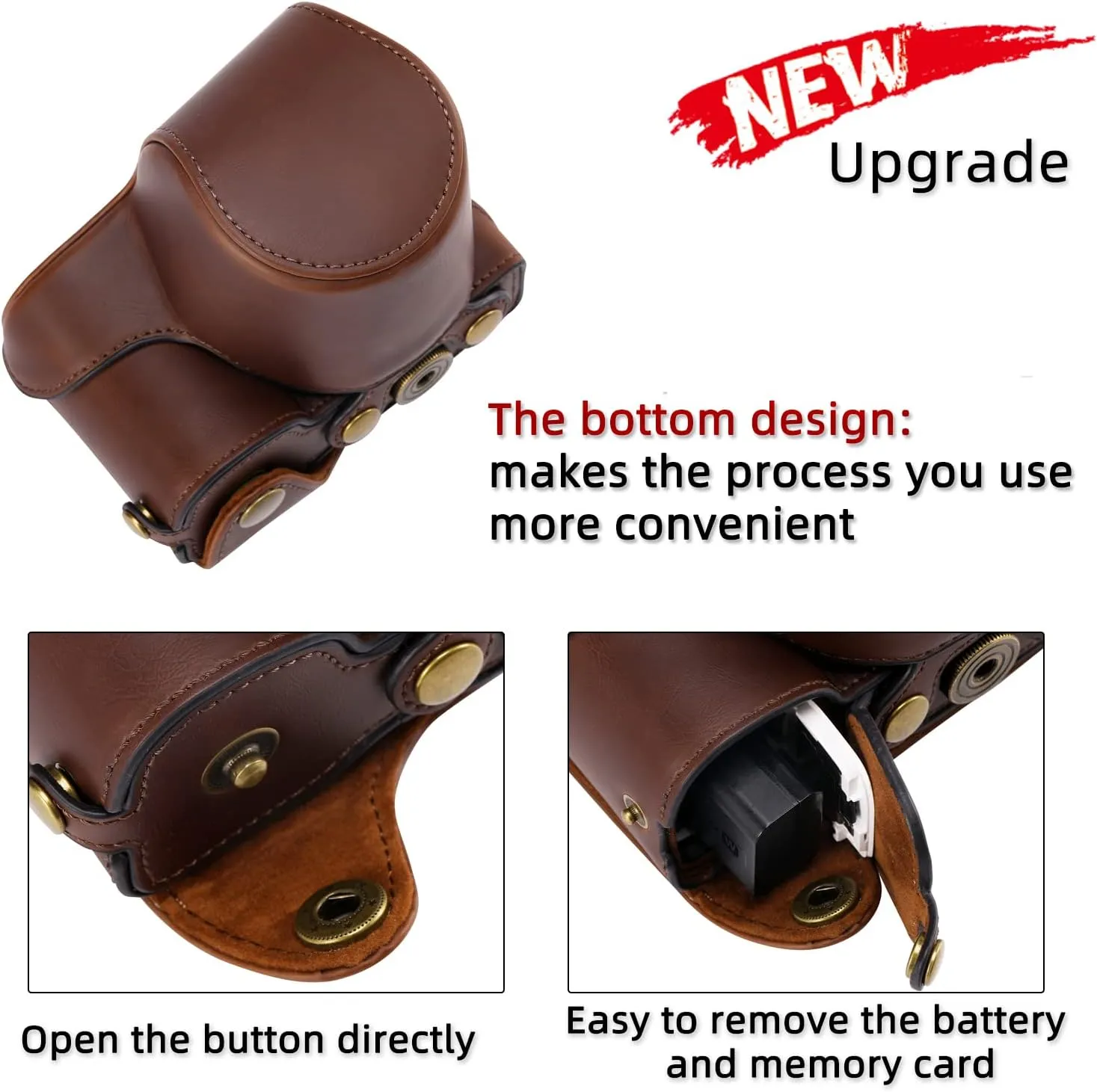 XEVN for Sony ZV-E10 case,for Sony ZV-E10 case,Premium PU Full Body Leather Camera Case Bag for Sony Alpha ZV-E10 Fit 16-50mm Lens with Camera Shoulder Strap