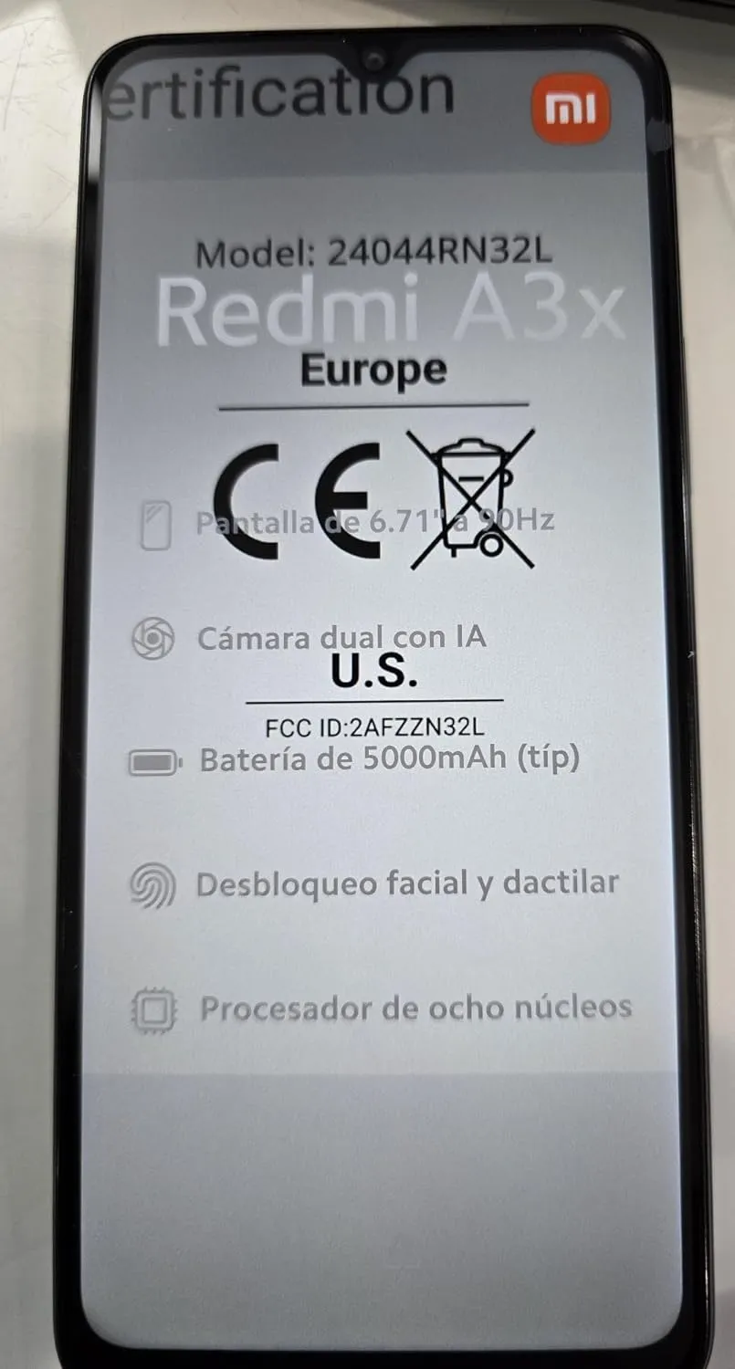 Xiaomi Redmi A3X 4G LTE (for Tmobile Mint Tello & Global) 64GB   3GB Global ROM Version Factory Unlocked 6.71" 8MP Dual Sim Model 24044RN32L (Aurora Green)
