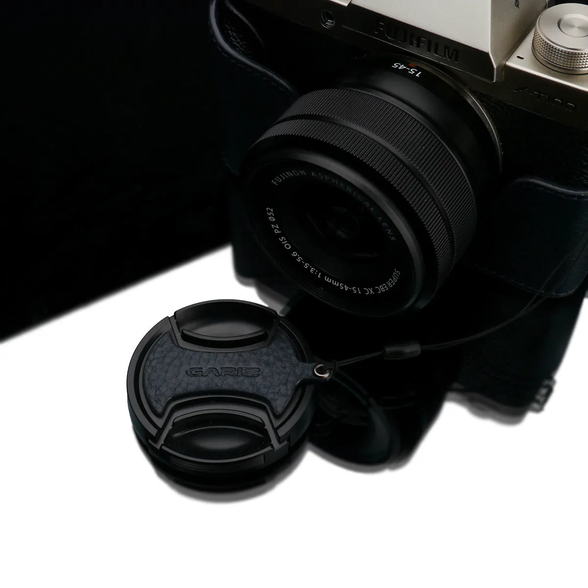 XS-CHXT100NV Leather Navy Camera Half Case w/ Capfix for Fujifilm X-T100