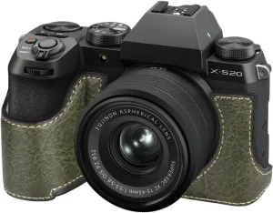 XS20 Case,Half Camera Case for Fuji XS20,PU Leather Camera Half Case Compatible with Fuji X-S20 Digital Camera - Green
