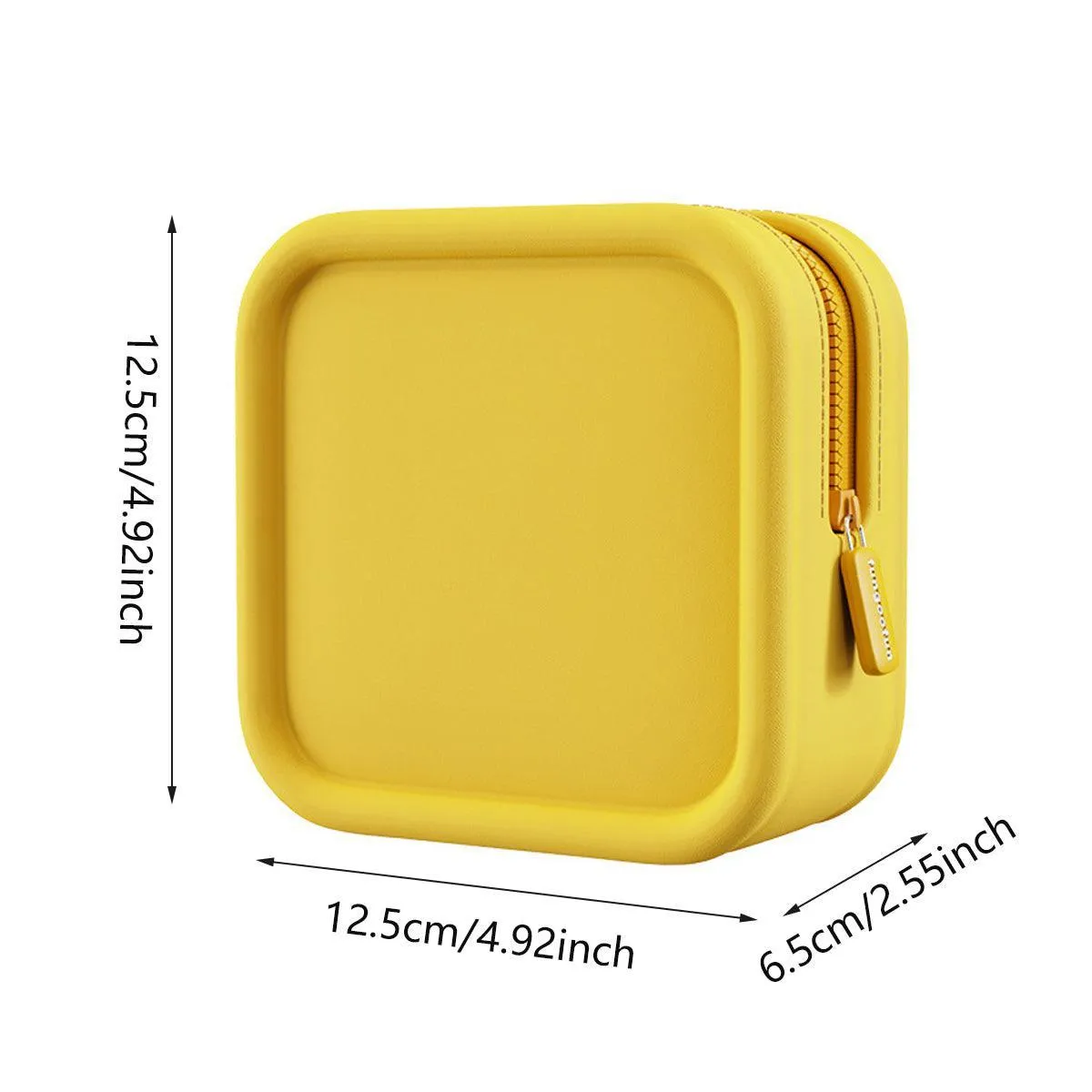 Yellow Portable Cosmetic Bag Travel Organiser Toiletry Case for Makeup Storage