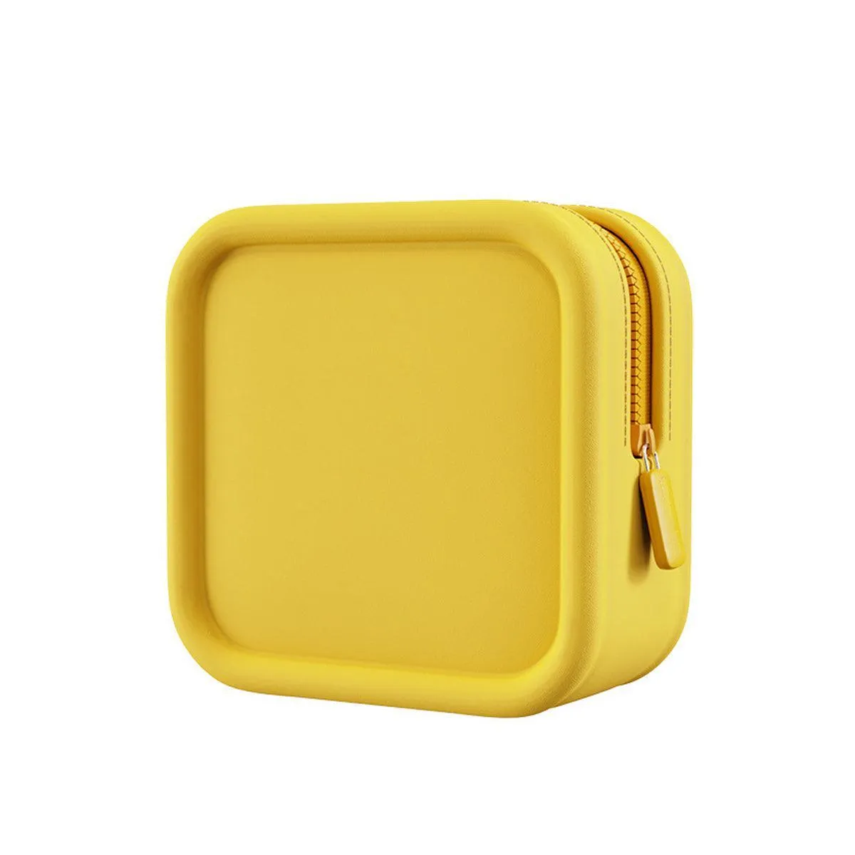 Yellow Portable Cosmetic Bag Travel Organiser Toiletry Case for Makeup Storage