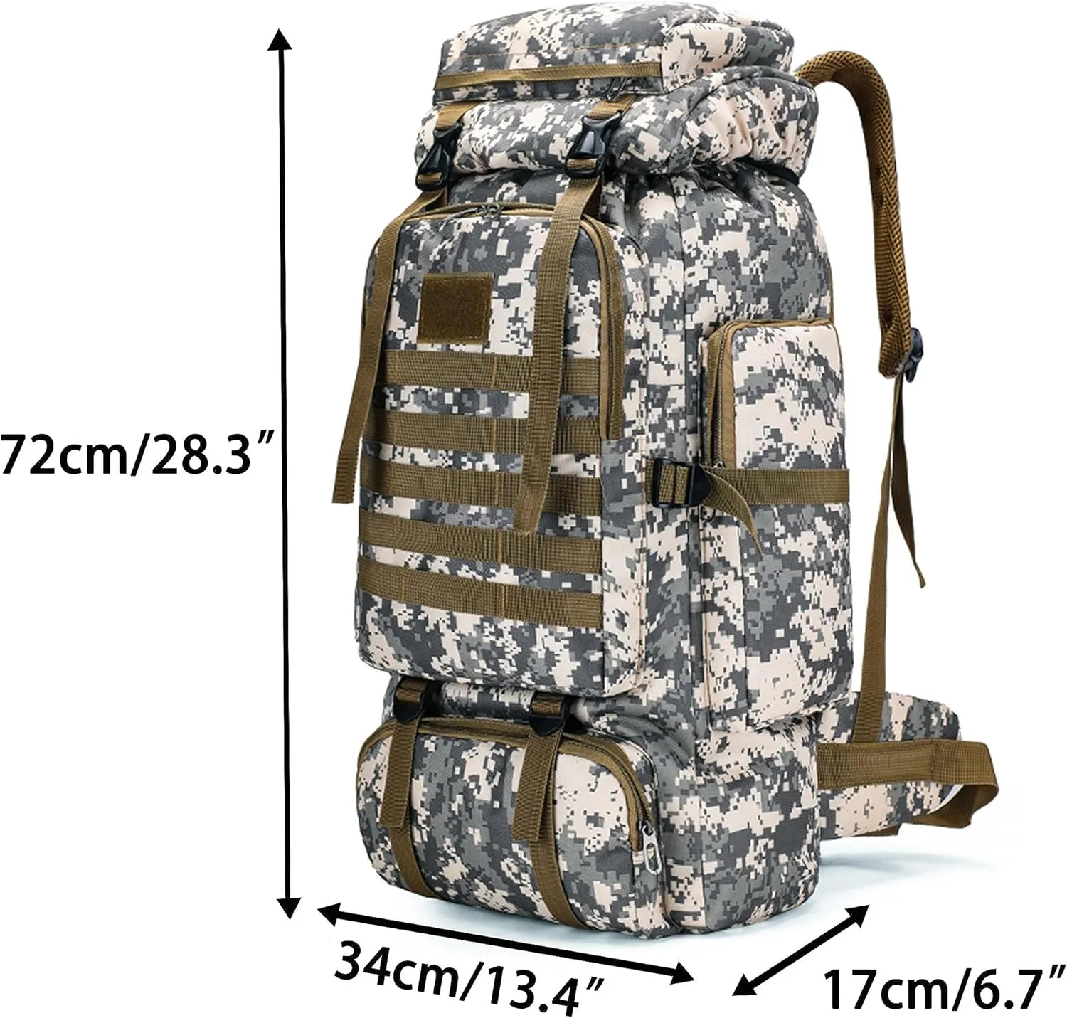YFREAL 80L Hiking Camping Backpack,Hunting Backpack for Outdoor,Backpack Waterproof,Tactical Backpack for Men Women